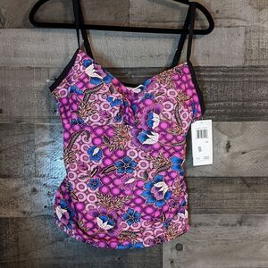 Christina Print Tankini Top NWT 12D